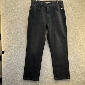 Topman Straight Jeans Black Wash Size 34‎ x 32